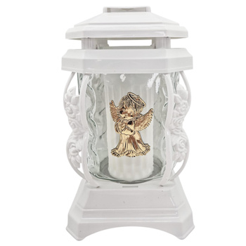 Znicz K-9297 KAPLICZKA anioł biały (6szt)