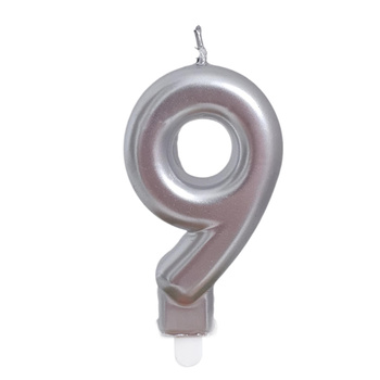 Świeczka urodzinowa 26500 cyfra srebrny 9