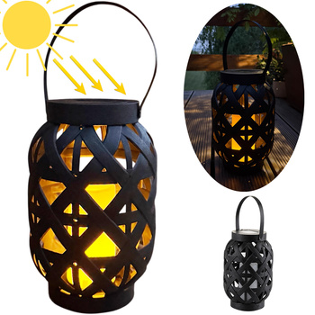 Latarnia plastikowa SOLAR 27106 czarny 24x15,5cm