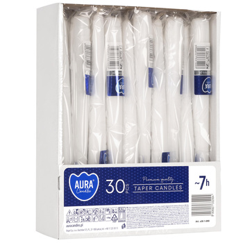 Świeca stoż. s30-1-090 245/23 biały Bispol 30szt