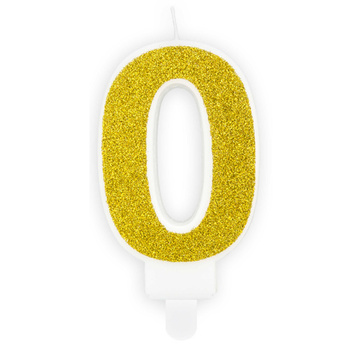 Świeczka urodzinowa cyfra SCU3-0-019B 0 złoty