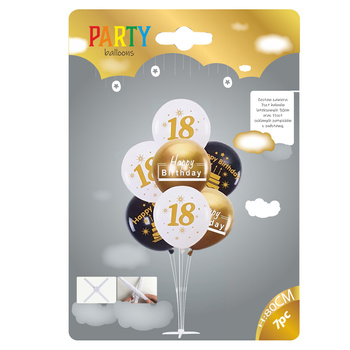 Balony urodzinowe zestaw 26506 URODZINY 18ste 7szt