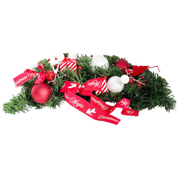 Stroik świąteczny 27391 KOKARDY czerwony 45cm