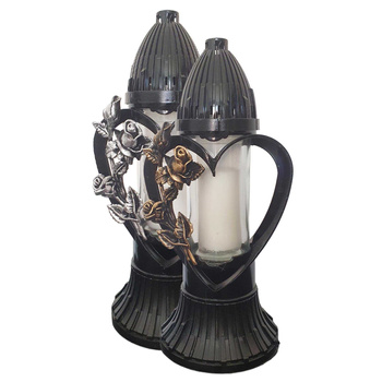 Znicz K-8382 SERCE z różą 3D czarny (5szt)