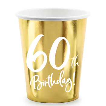 Urodzinowe KUBKI KPP73-60-019M 60th złoty 220ml 6s