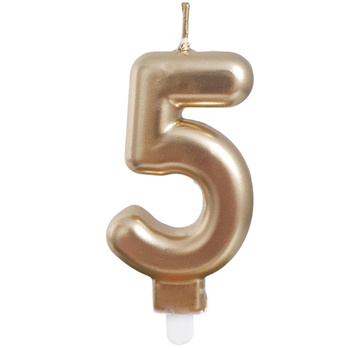 Świeczka urodzinowa 26486 cyfra złoty 5