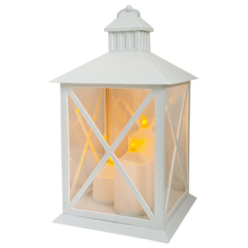 Latarnia plastikowa LED 27168 ŚWIECA biały 40cm