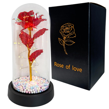 Wieczna RÓŻA led 26701 pojed.kulki czerwony 21,5cm