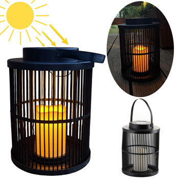 Latarnia plastikowa SOLAR 27108 czarny 25x18,5cm