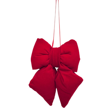 Kokarda welurowa 27346 czerwony 16x14cm