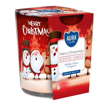 Świeca w szkle SN72s-09 Bispol - Merry christmas