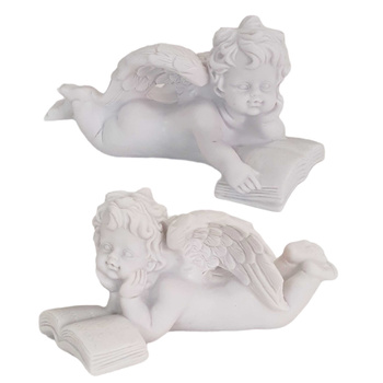 Figurka ANIOŁ 42KM12243 biały leżący mix 5,5cm