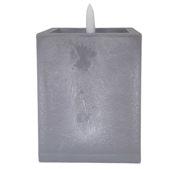 Świeca LED beton kwadrat 40/23/NWH szary 10x8cm
