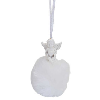 Figurka ANIOŁ LR19B-3992 biały zawieszka 8cm