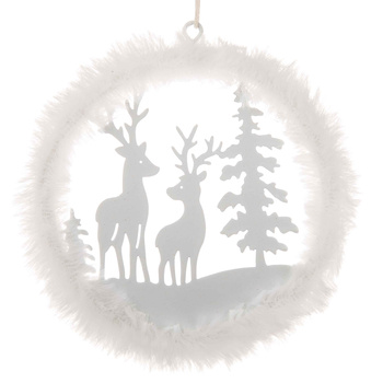 Zawieszka JELENIE TS415 koło metal biały