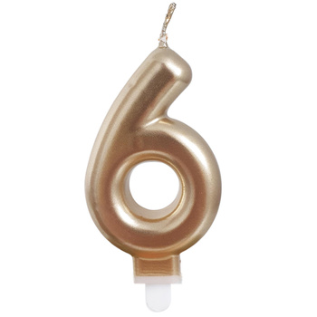 Świeczka urodzinowa 26487 cyfra złoty 6