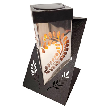 Znicz SOLAR metalowy K-9587 SERCE srebrny (8szt)