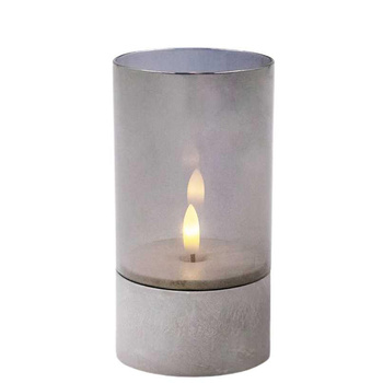 Świeca LED dymione szkło 27201 15x8cm