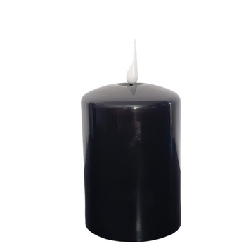 Świeca LED płomień szeroka czarny 12/7 cm 6/20/WAX