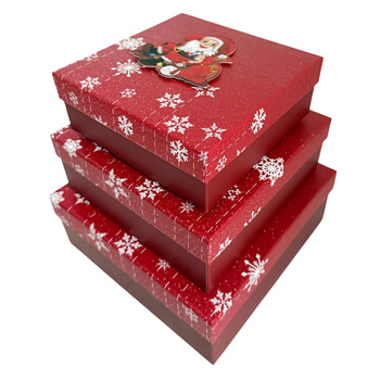 Pudełko na prezent K2023-0301270 KPL 3szt czerwony