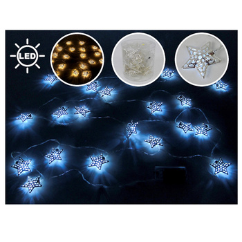 Łańcuch led C04003 GWIAZDKI 20 diod żółty 3m