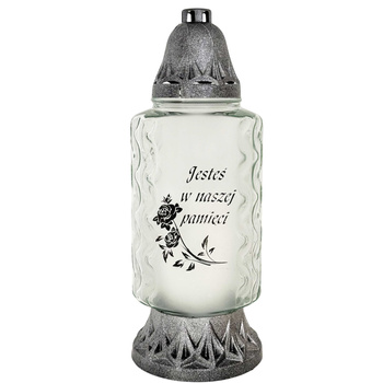 Znicz K-9341 W NASZEJ PAMIĘCI srebrny (8szt)