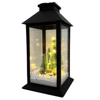 Latarnia plastikowa LED 26564 CHOINKI czarny 29cm 