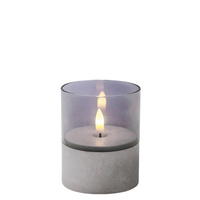 Świeca LED dymione szkło 27199 10x8cm