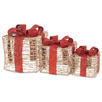 Figurka led PUDEŁKA 115986 złoty 3szt 30-24-18cm