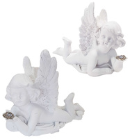 Figurka ANIOŁ AT98-13B5005B biały leżący mix 12cm