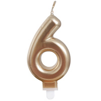 Świeczka urodzinowa 26487 cyfra złoty 6