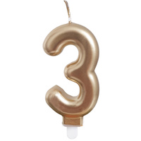 Świeczka urodzinowa 26484 cyfra złoty 3