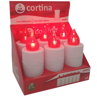 Znicz elektroniczny 3/22/WLC SANTO 6szt czerwony