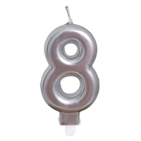 Świeczka urodzinowa 26499 cyfra srebrny 8