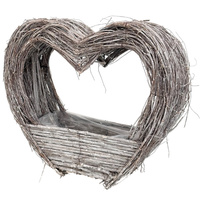 Osłonka wiklinowa 27408 SERCE biały 35x40x13cm