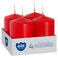 Świeca pieńkowa 60/40 czerwony 030 Bispol 4szt