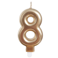 Świeczka urodzinowa 26489 cyfra złoty 8