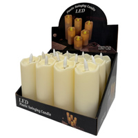 Świeca LED płomień wąska krem MQL023 12szt 12,5/5