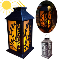 Latarnia plastikowa SOLAR 27112 czarny 28x14cm