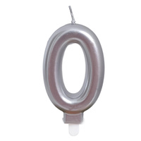 Świeczka urodzinowa 26491 cyfra srebrny 0