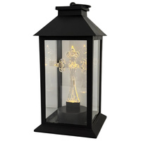 Latarnia plastikowa LED 27164 KRZYŻ czarny 29cm