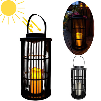 Latarnia plastikowa SOLAR 26922 czarny 36x18,5cm