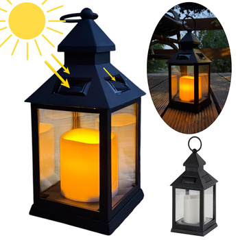 Latarnia plastikowa SOLAR 27107 czarny 23,5x10,5cm