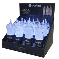 Świeca LED akryl 7/23/SLC zim biały 12szt 18x6,5cm
