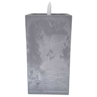 Świeca LED beton kwadrat 42/23/NWH szary 15x8cm