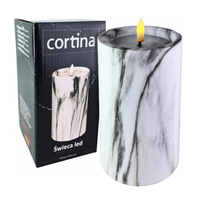 Świeca LED marmurkowa szary 2/23/NWH 12,5x7,5cm