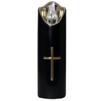 Znicz elektron. RICO ŚREDNI ZŁ/CZ biały płomień