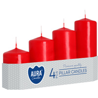 Świeca pieńkowa 50 czerwony 030 Bispol 4szt