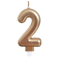 Świeczka urodzinowa 26483 cyfra złoty 2