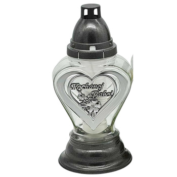 Znicz K-4540 SERCE małe Babcia srebrny (szt)